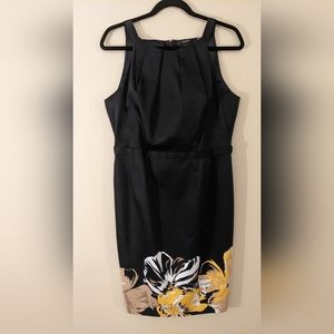 Tahari Sheath Dress Size 12 Navy Blue Floral NWT